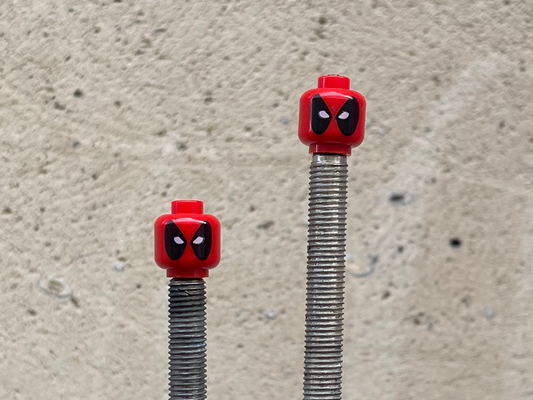 BRICK CAPS - PRESTA TYRE VALVE CAPS - DEADPOOL!